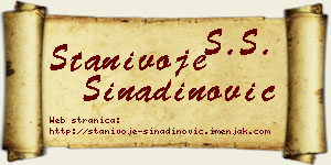 Stanivoje Sinadinović vizit kartica